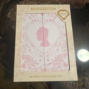 Bridgerton Pink & White Blank Invitation 6 ct Set Cards, Envelopes,Ribbon & Seal